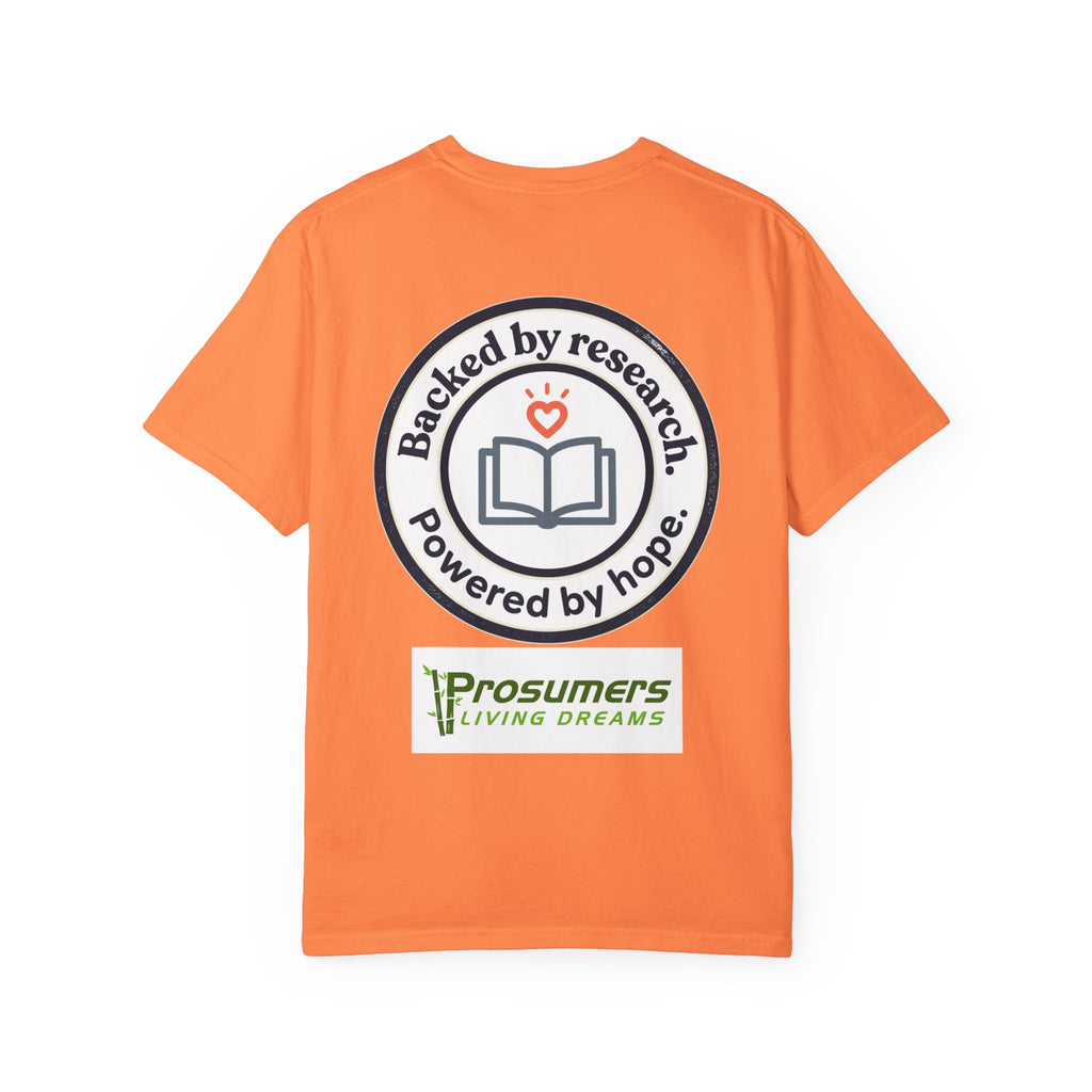 Backed by Research, Powered by Hope —  Peer Support Works T-Shirt —