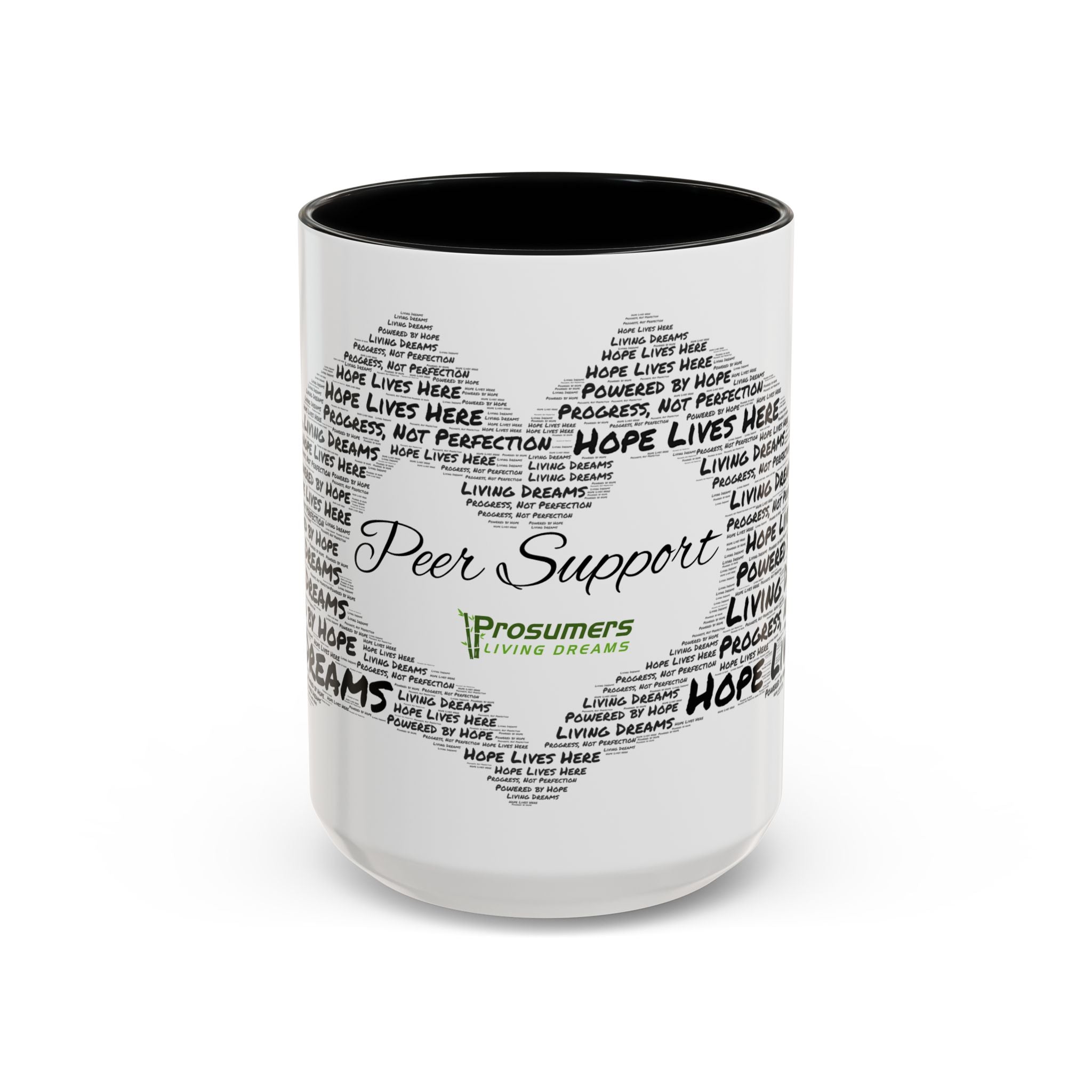 Peer Support Coffee Mug — Hope Lives Here Heart Design (11/15oz)