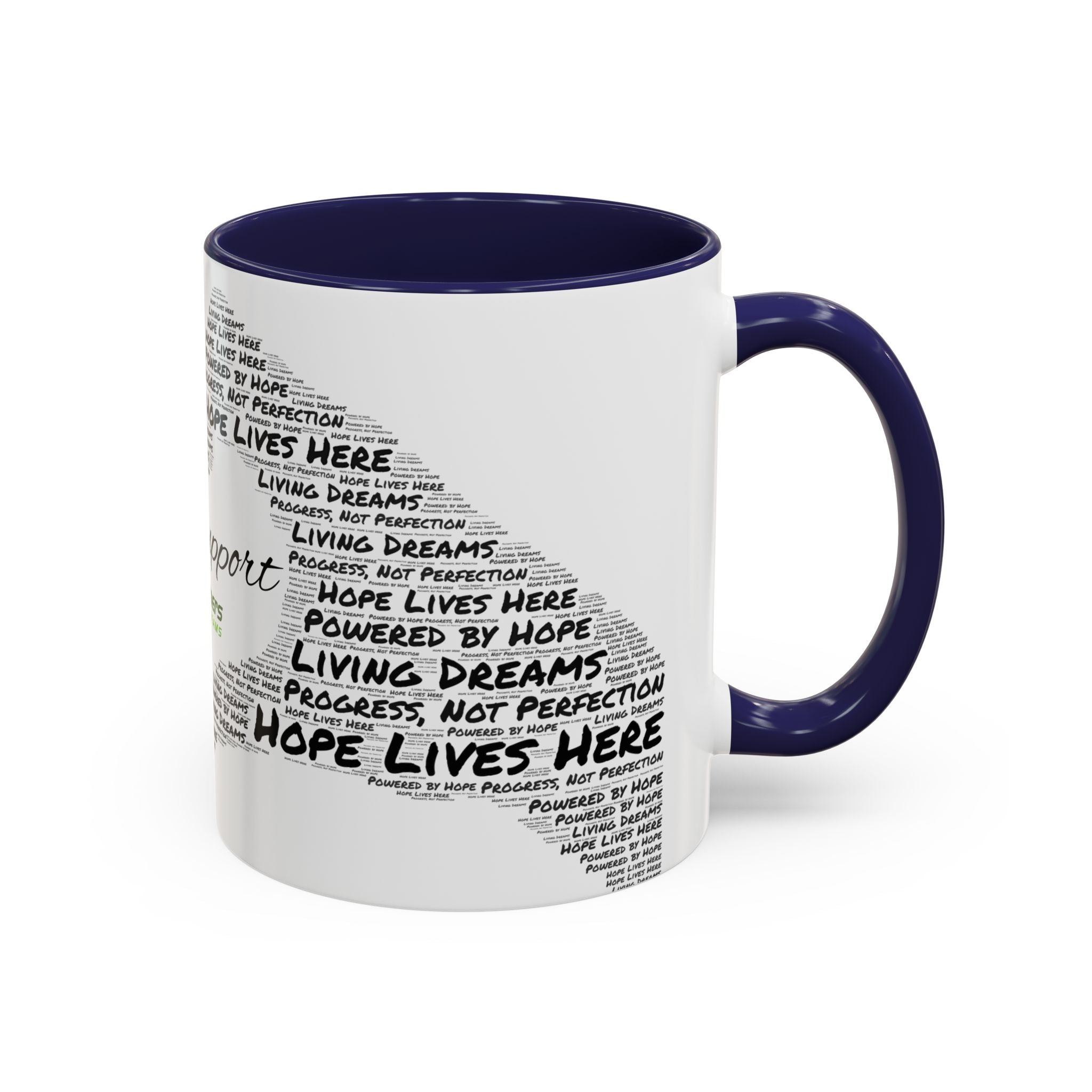 Peer Support Coffee Mug — Hope Lives Here Heart Design (11/15oz)