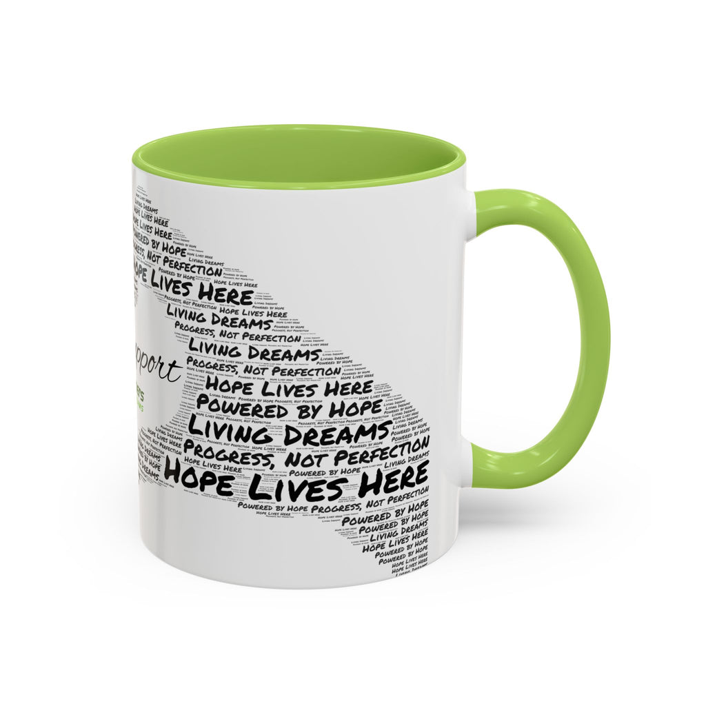 Peer Support Coffee Mug — Hope Lives Here Heart Design (11/15oz)