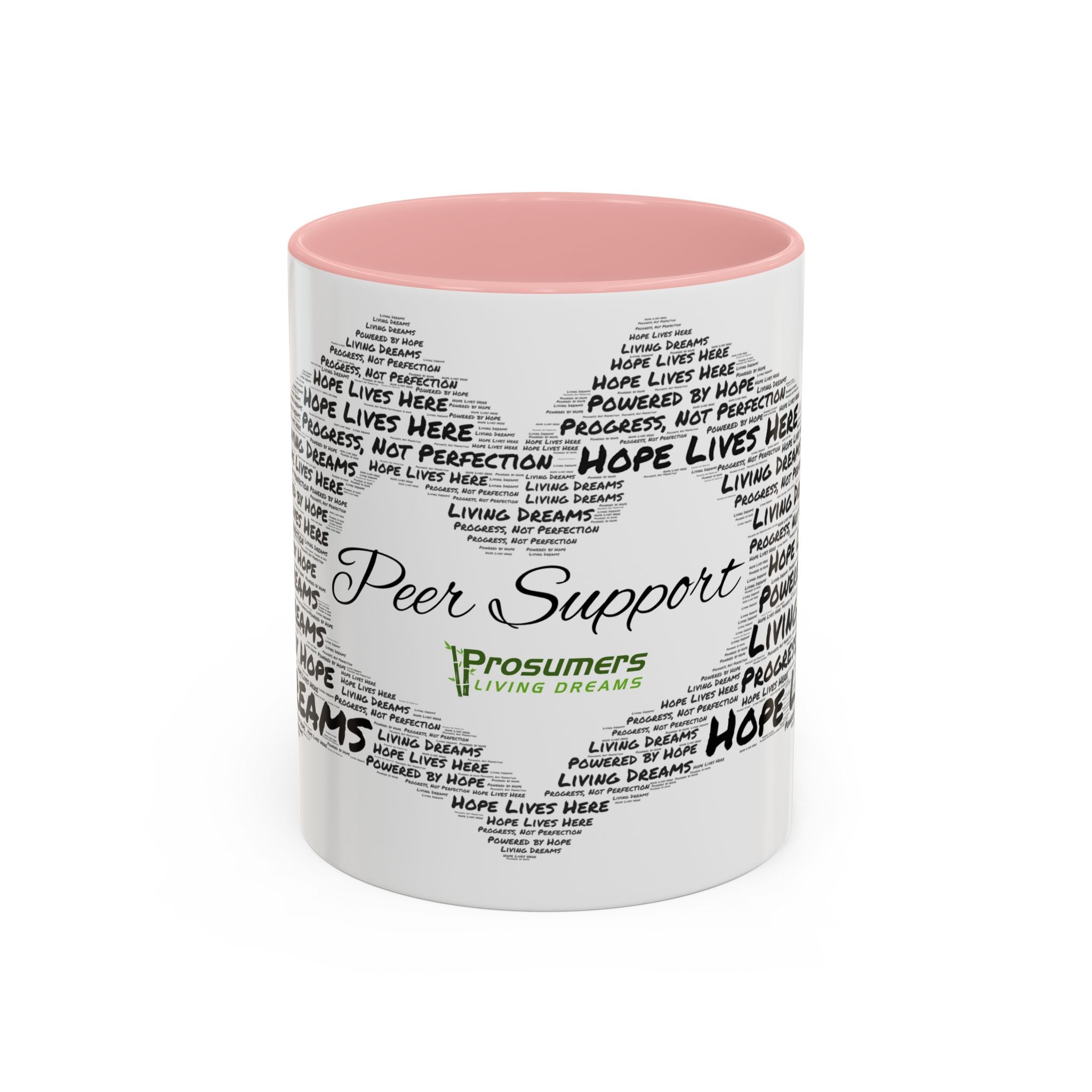Peer Support Coffee Mug — Hope Lives Here Heart Design (11/15oz)