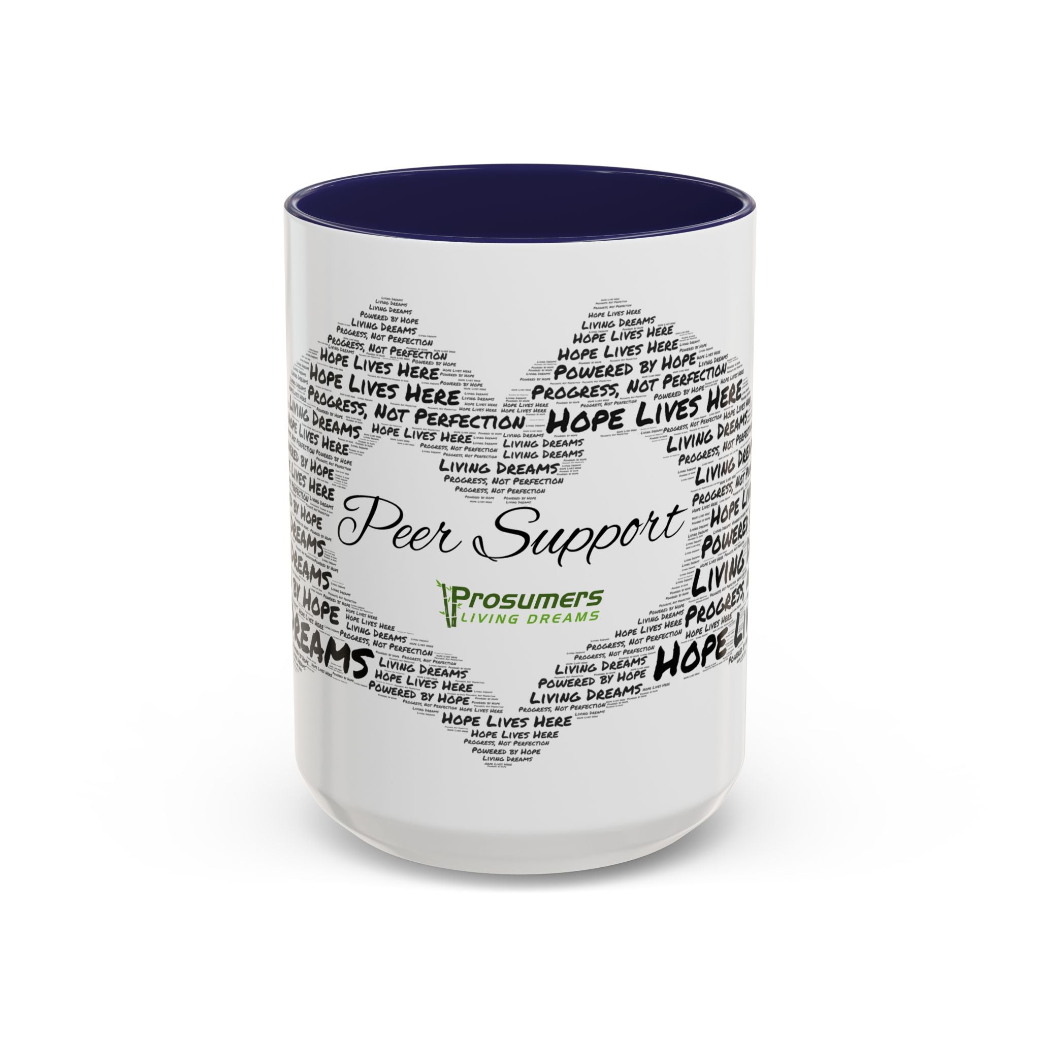 Peer Support Coffee Mug — Hope Lives Here Heart Design (11/15oz)