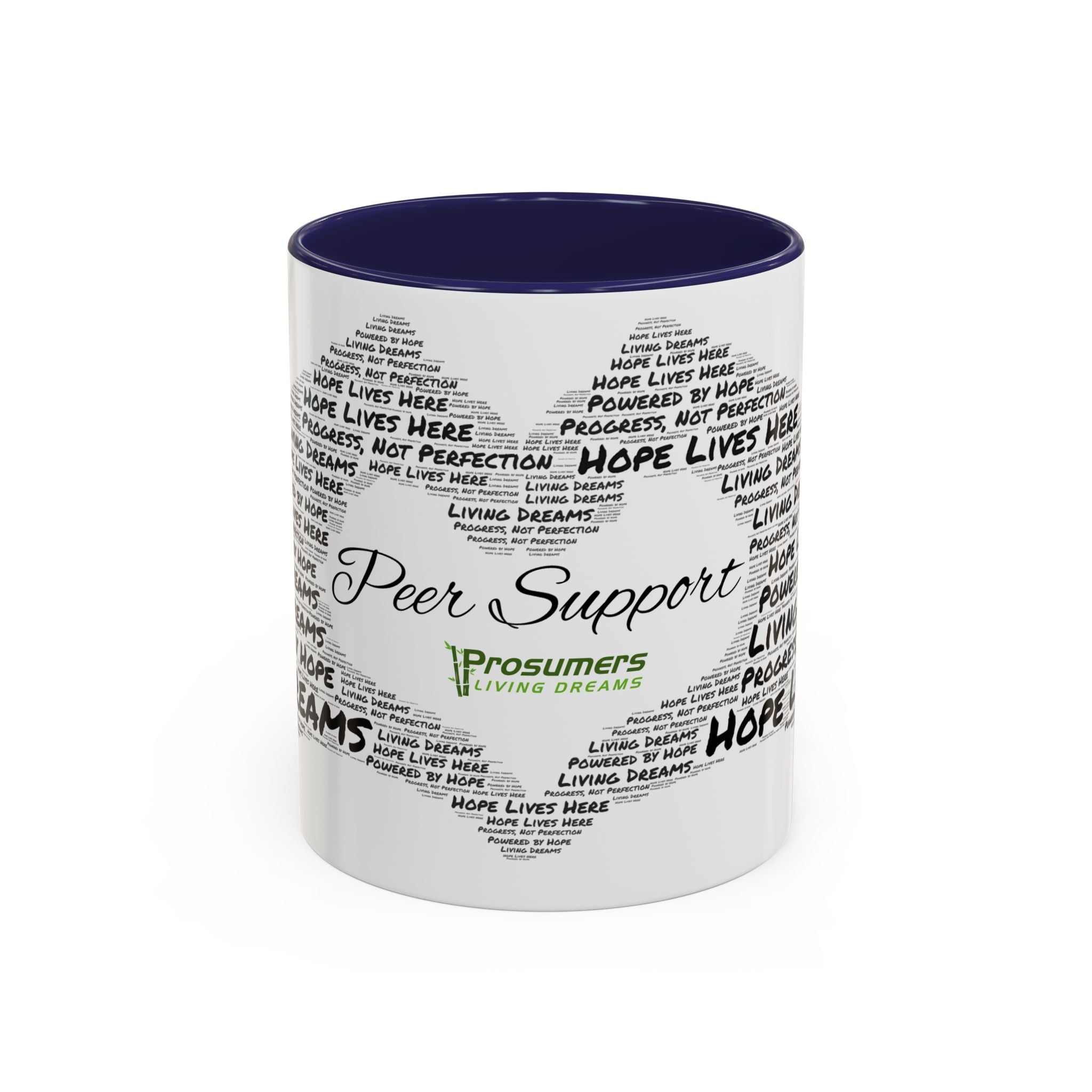 Peer Support Coffee Mug — Hope Lives Here Heart Design (11/15oz)