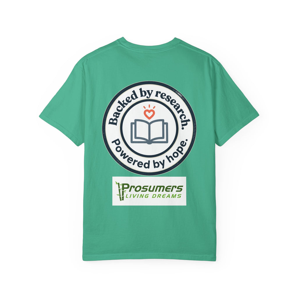 Backed by Research, Powered by Hope —  Peer Support Works T-Shirt —