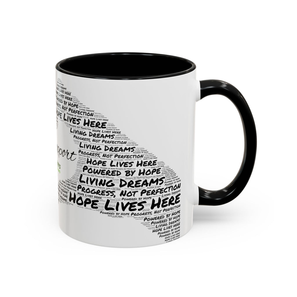 Peer Support Coffee Mug — Hope Lives Here Heart Design (11/15oz)