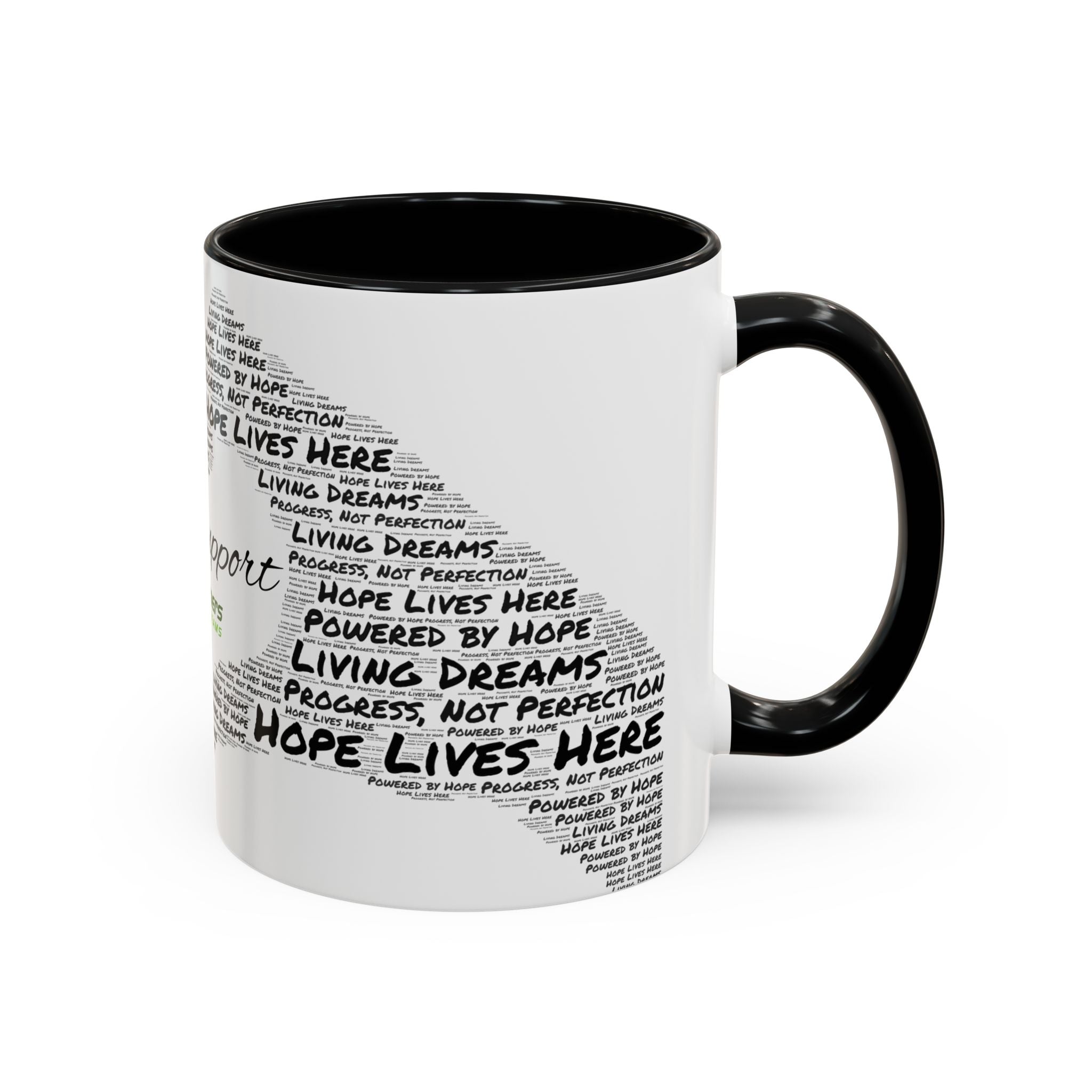 Peer Support Coffee Mug — Hope Lives Here Heart Design (11/15oz)